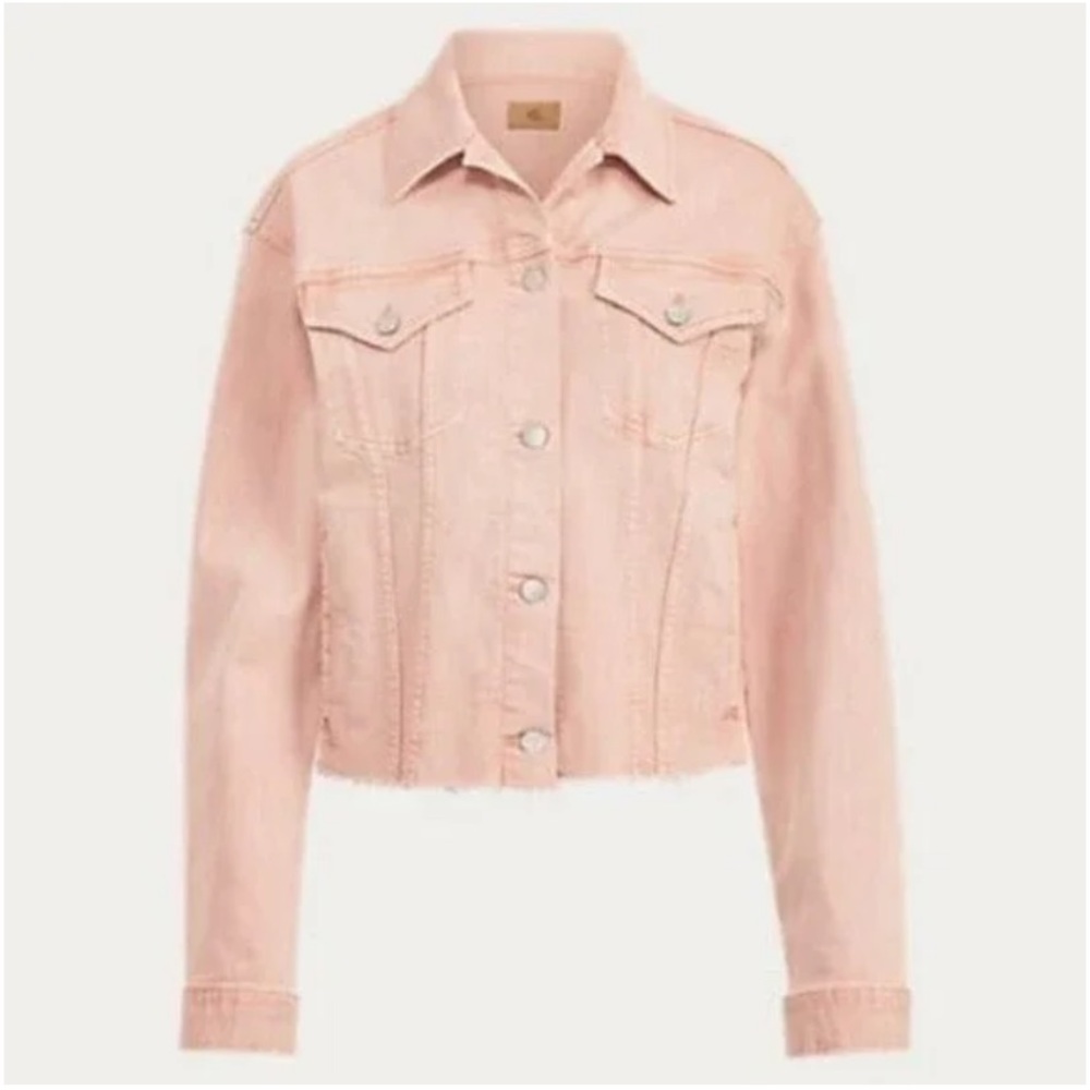 Ralph Lauren Pink Raw Hem Denim Jacket